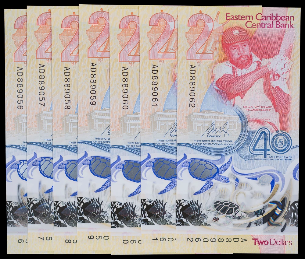Eastern Caribbean. Group of $2 Notes