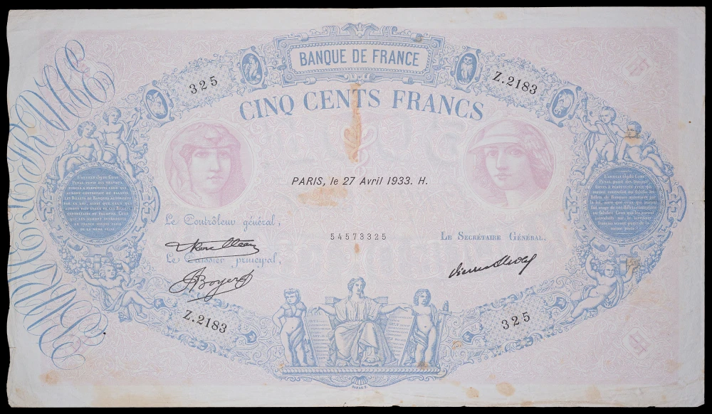 France. VF Details 1933 100 Francs Note