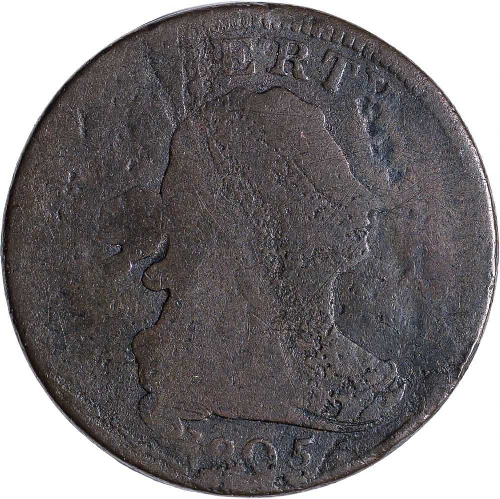 VF Details 1805 Rare Small 5 Half Cent
