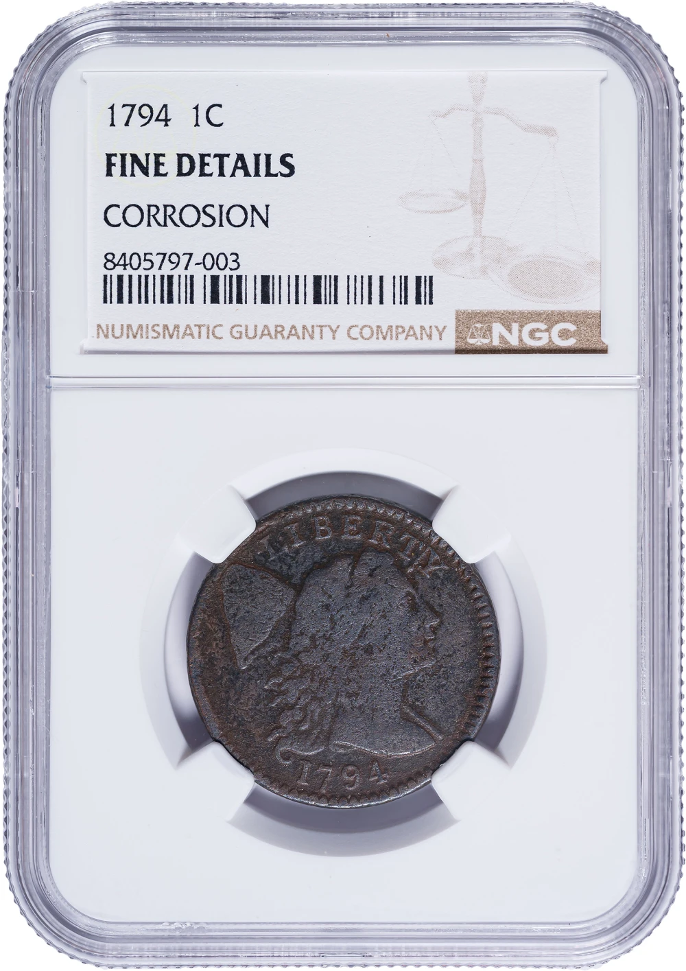 NGC Fine Details 1794 Large Cent