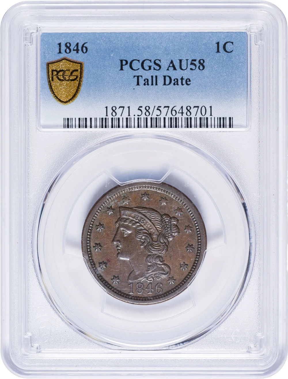PCGS AU-58 1846 Large Cent