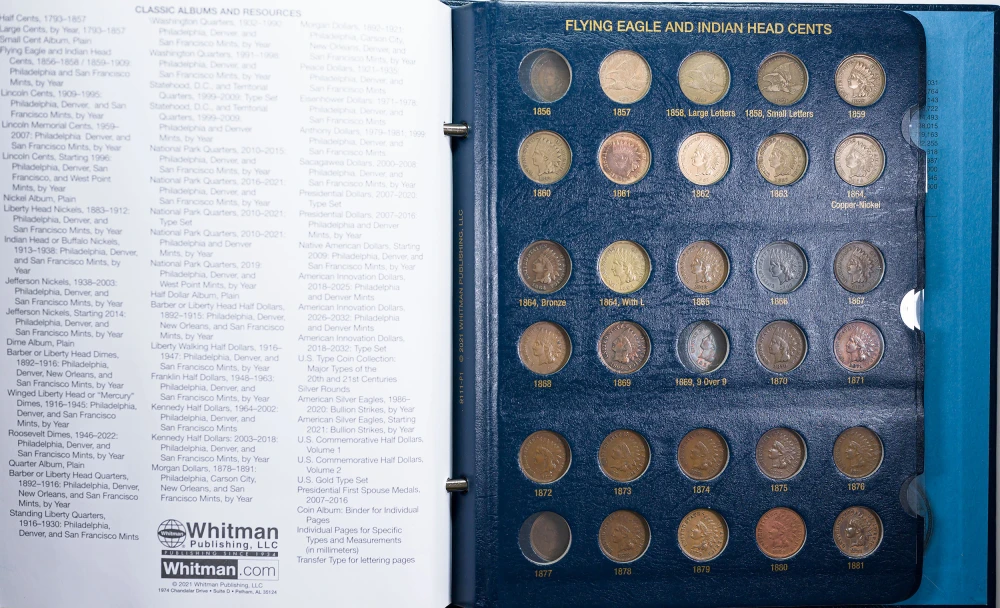 Nearly Complete Better Grade Indian Cent Set