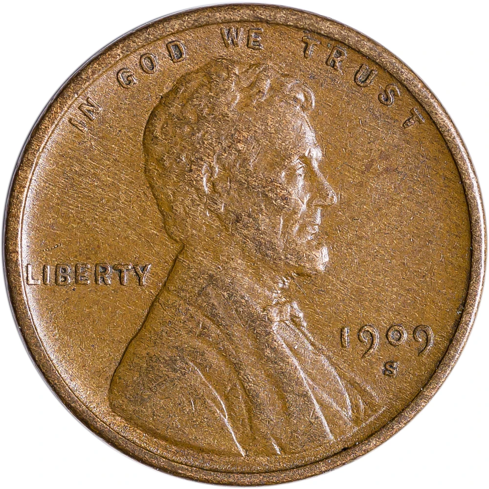 EF-45 1909-S Lincoln Cent