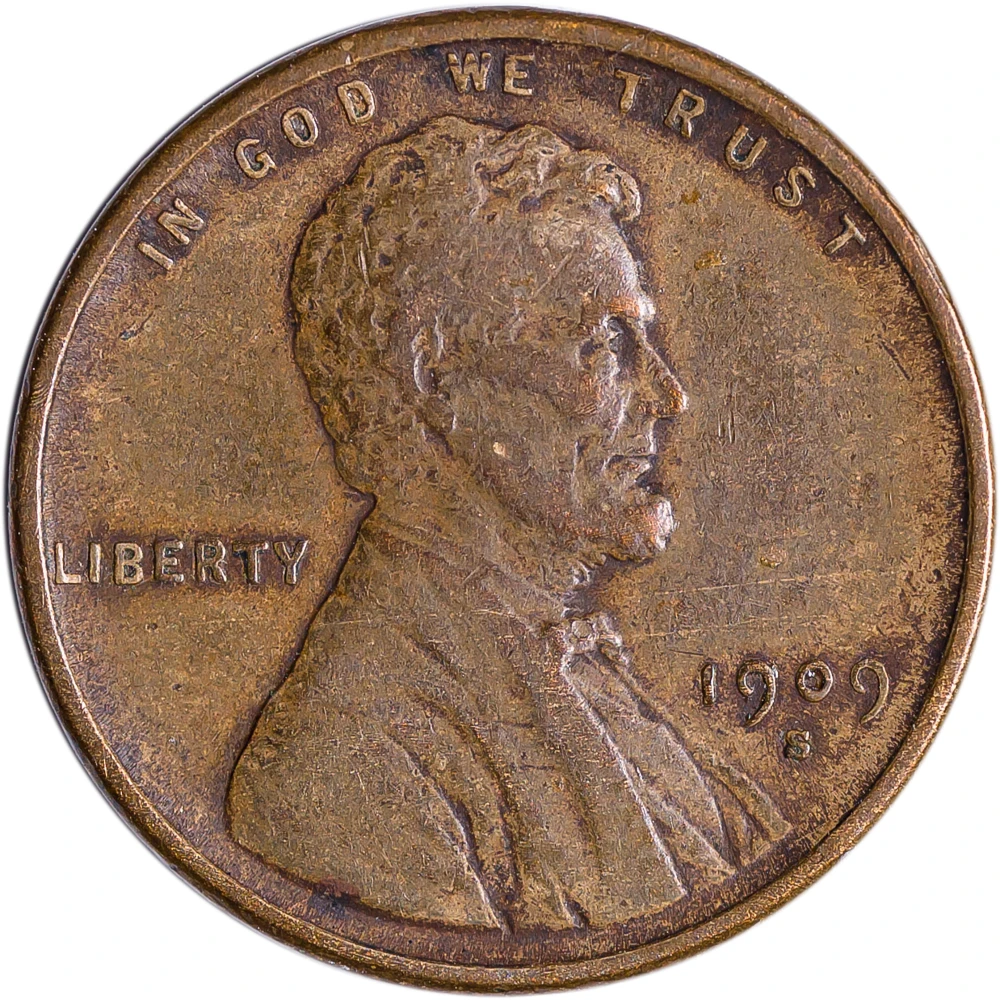 EF-40 1909-S V.D.B. Lincoln Cent