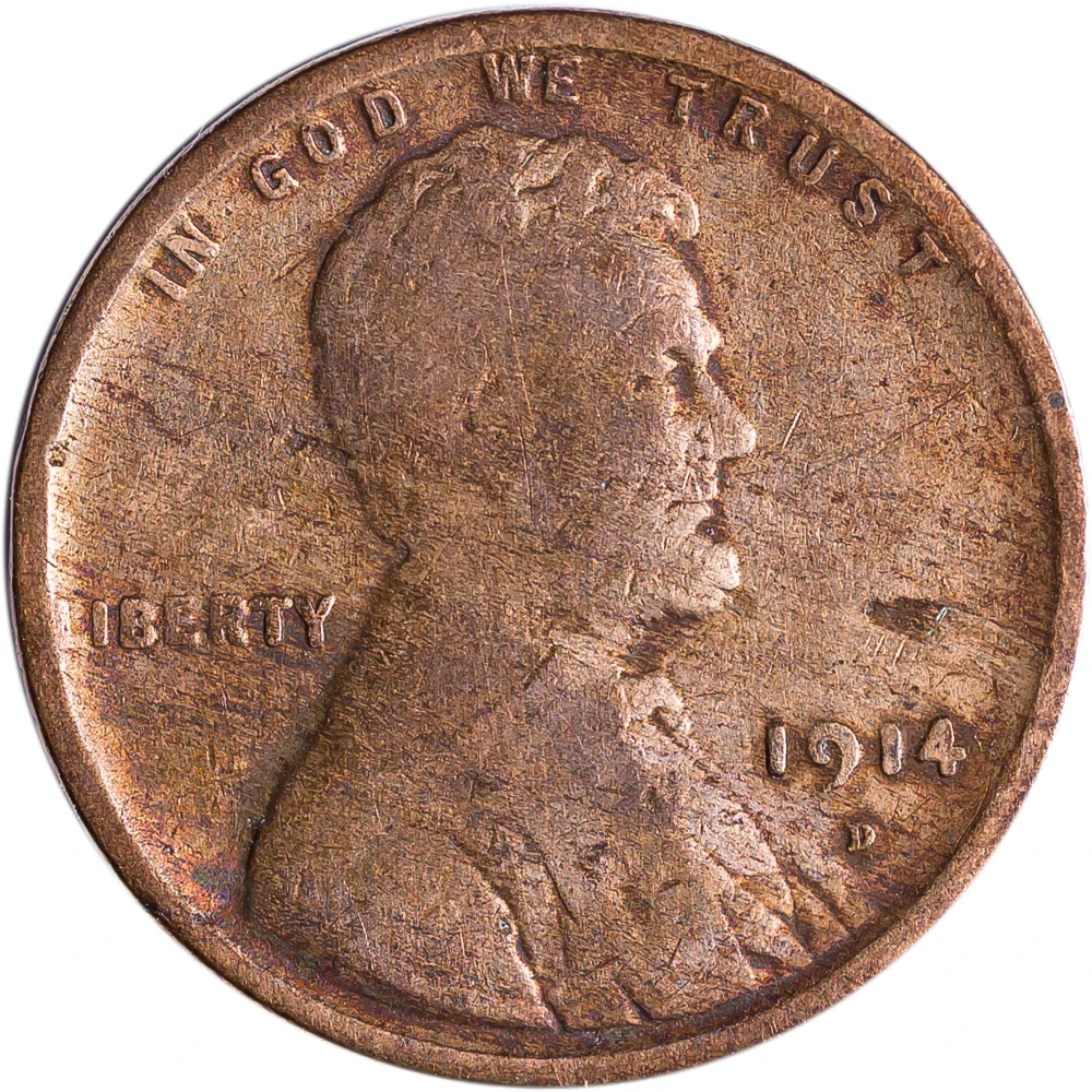VG Details 1914-D Lincoln Cent