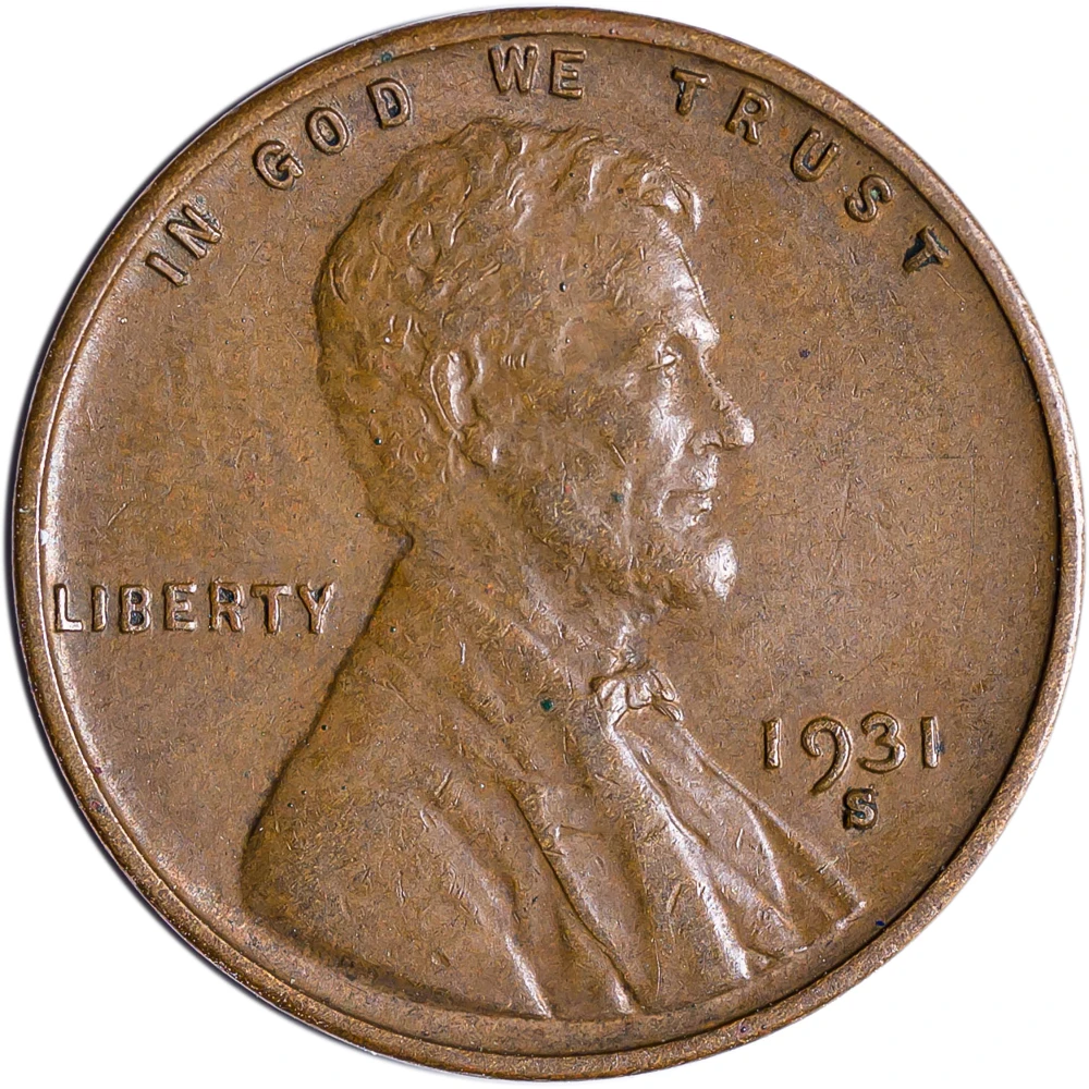 EF-40 1931-S Lincoln Cent