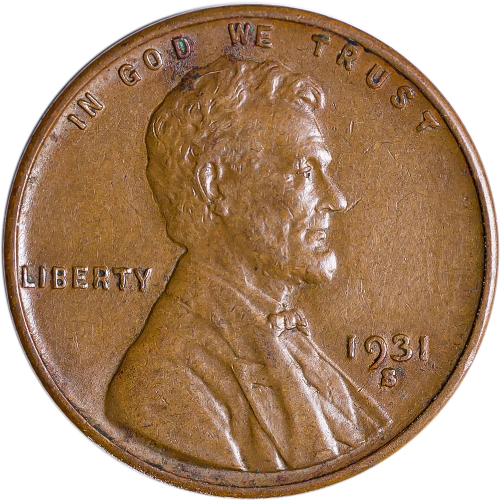 AU-50 1931-S Lincoln Cent