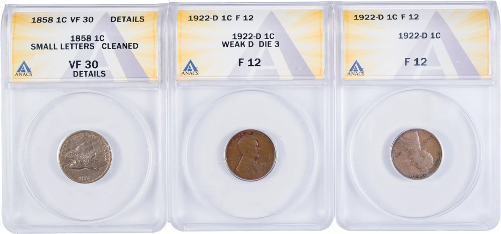 3 Piece ANACS Lot