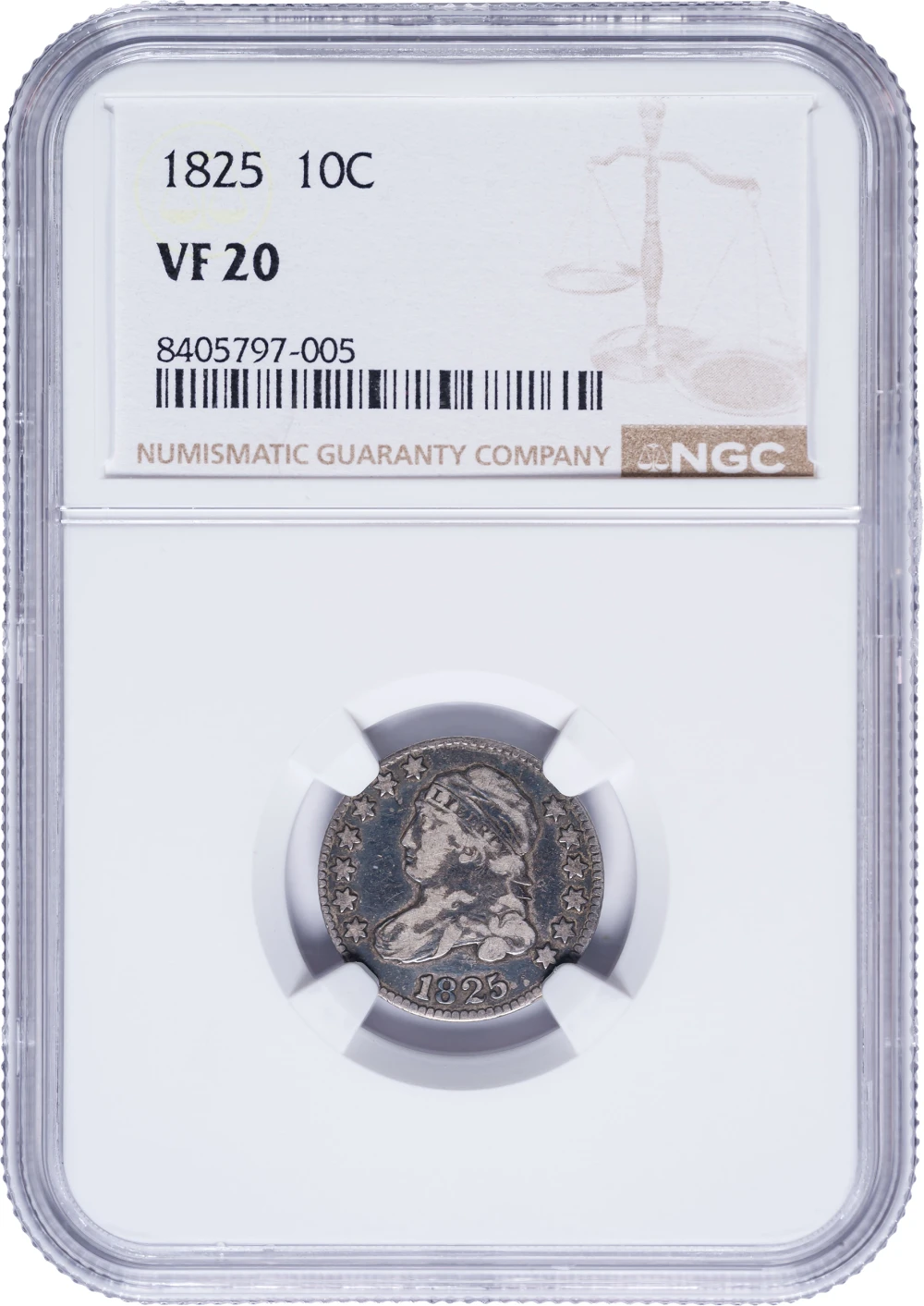 NGC VF-20 1825 Bust Dime