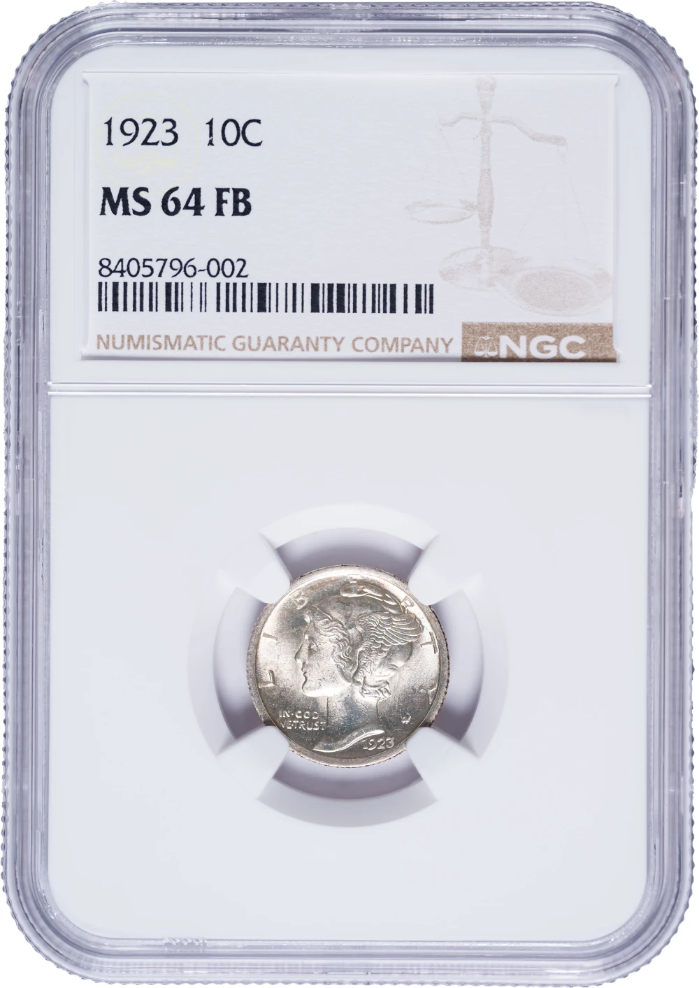 NGC MS-64 FB 1923 Mercury Dime