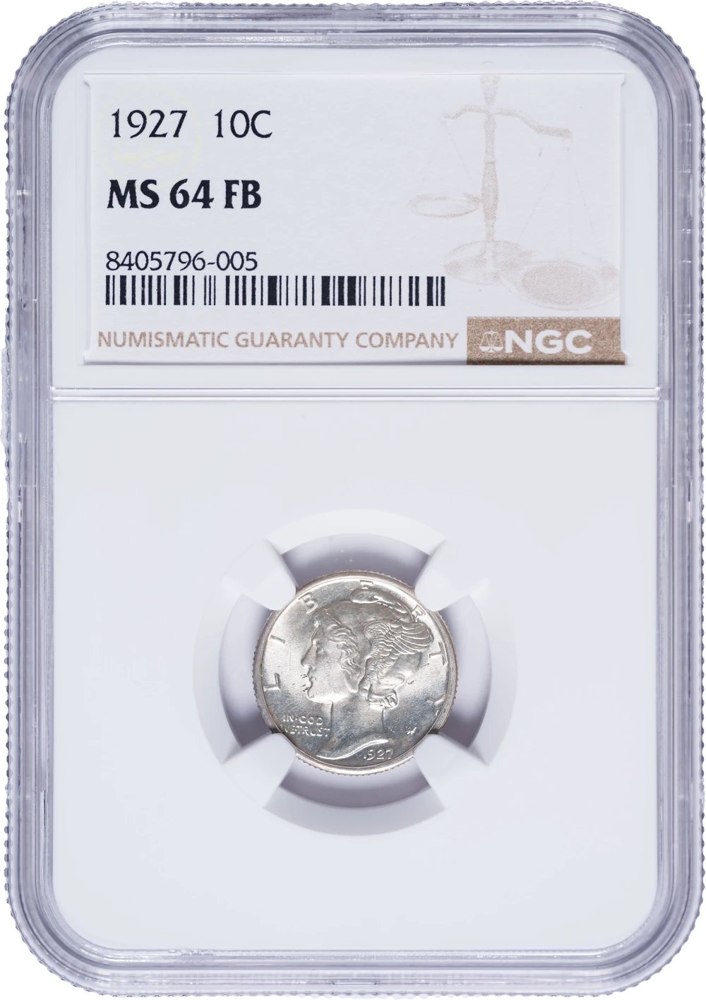 NGC MS-64 FB 1927 Mercury Dime