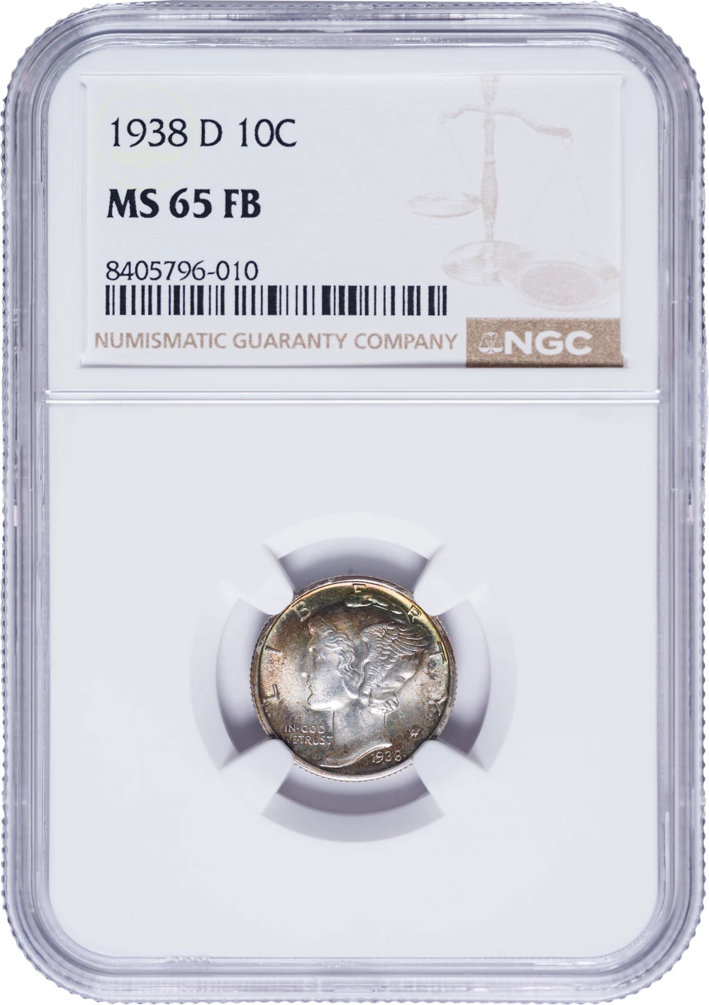 NGC MS-65 FB 1938-D Mercury Dime