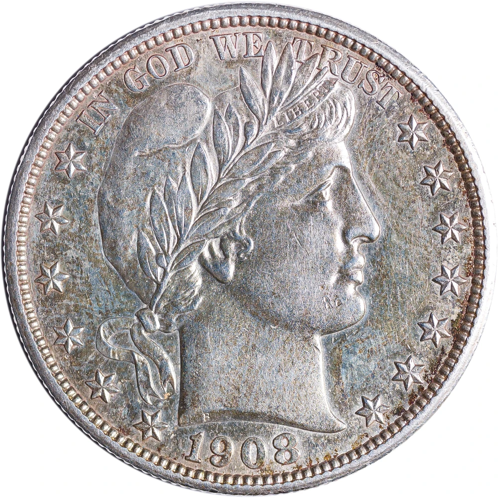 Proof-60 1908 Barber Half Dollar