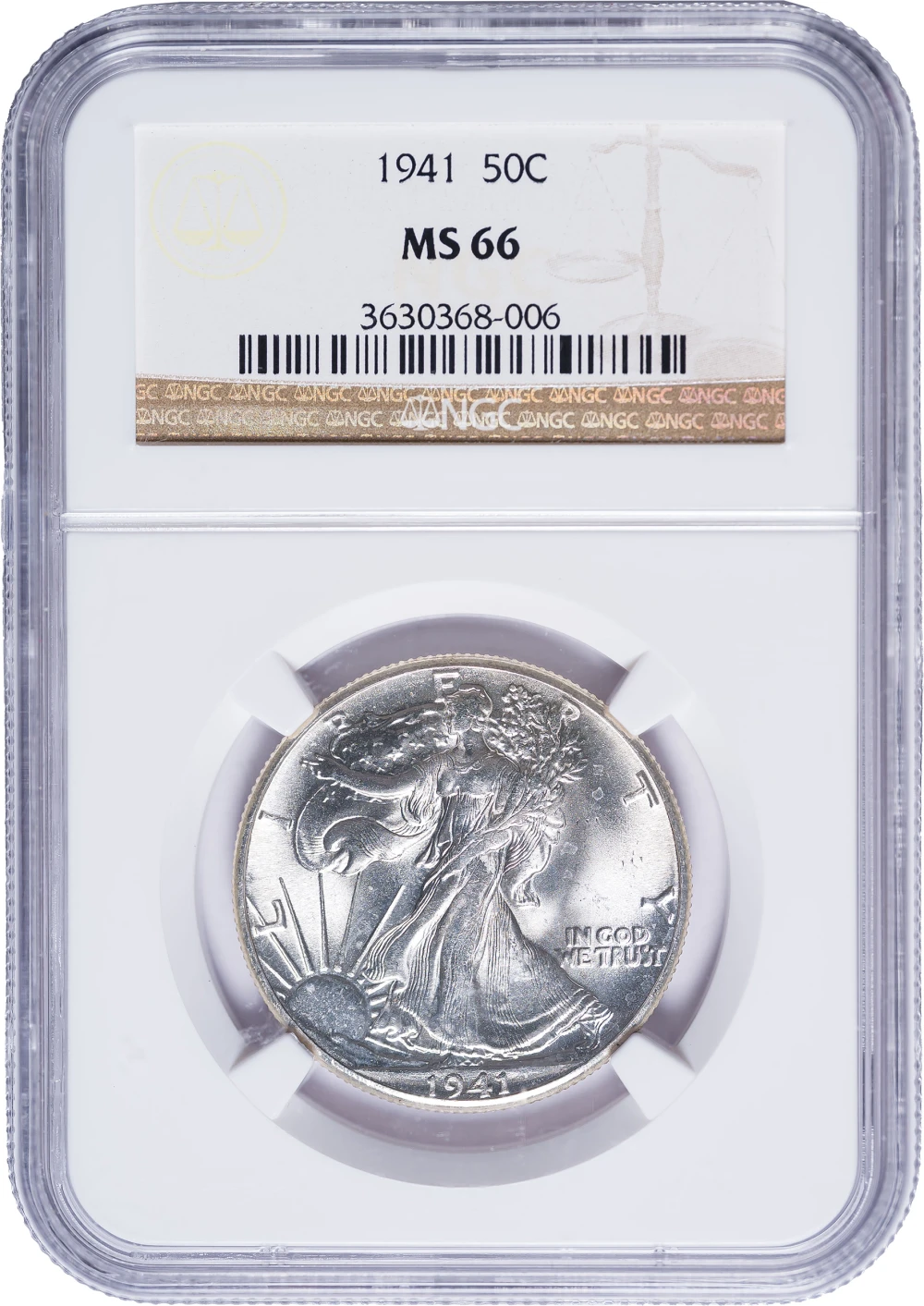 NGC MS-66 1941 Walking Liberty Half Dollar