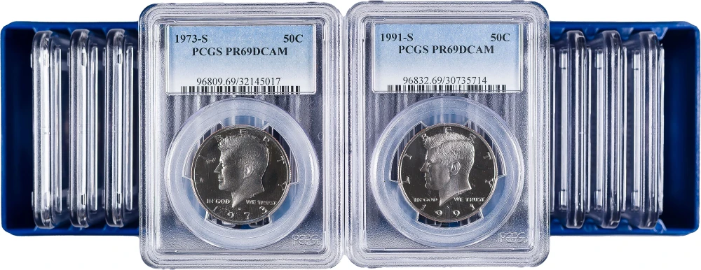 PCGS PF-69 DCAM 1973-1991 Kennedy Half Set