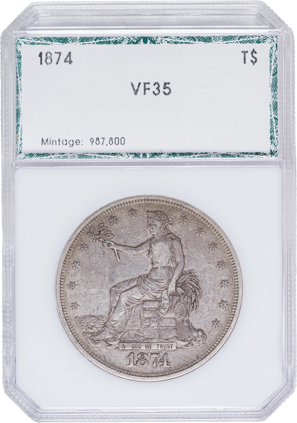 PCI VF-35 1874 Trade Dollar