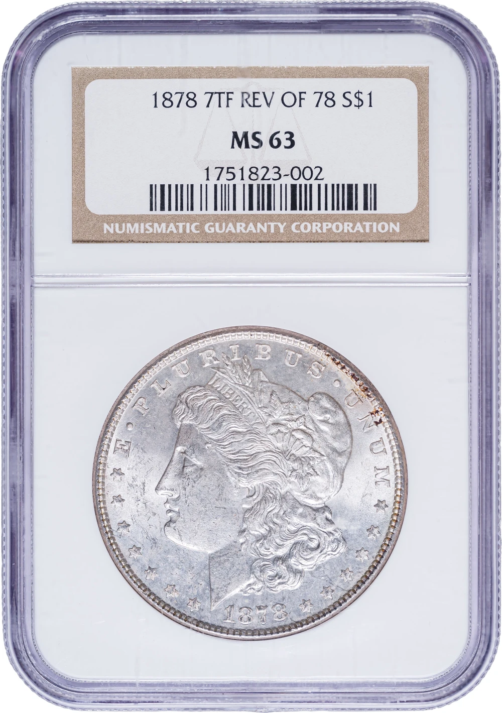 NGC MS-63 1878 7 TF Morgan Dollar