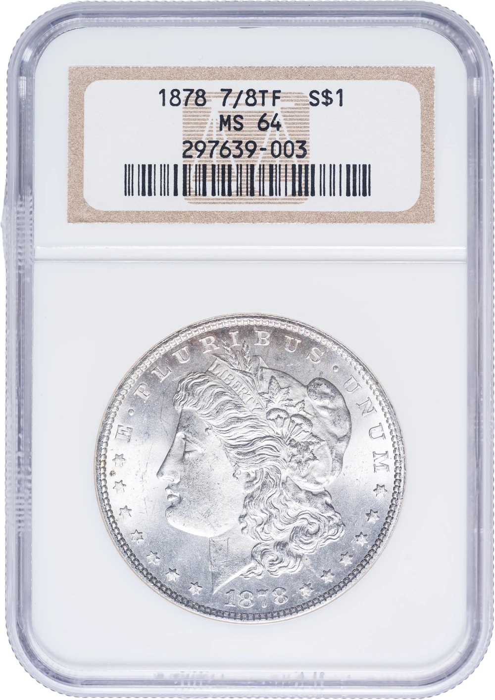 NGC MS-64 1878 7/8 Tailfeathers Morgan Dollar