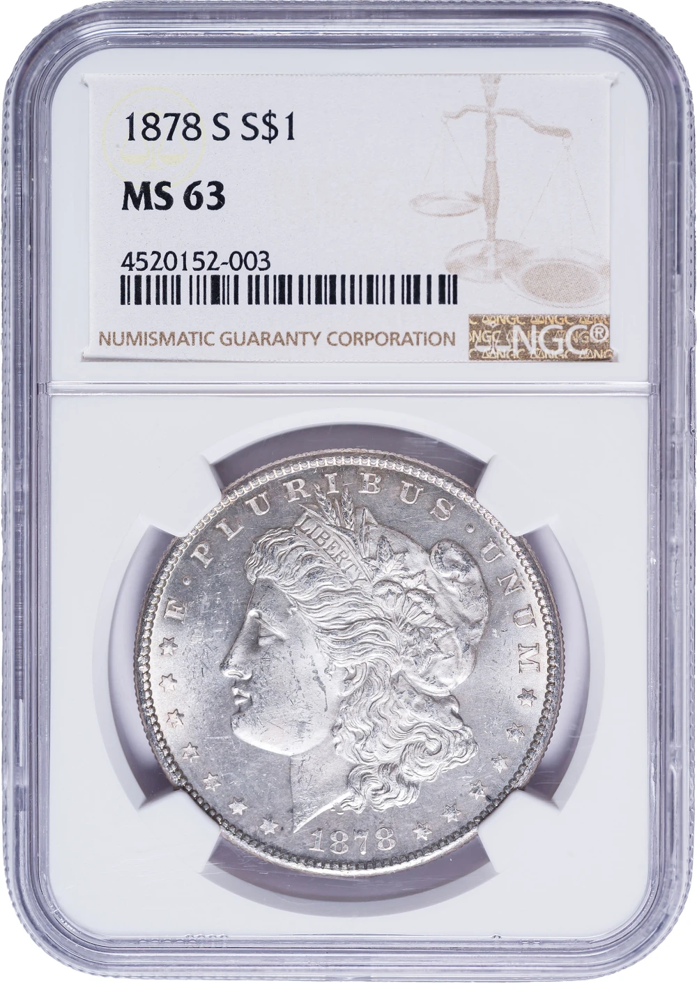 NGC MS-63 1878-S Morgan Dollar
