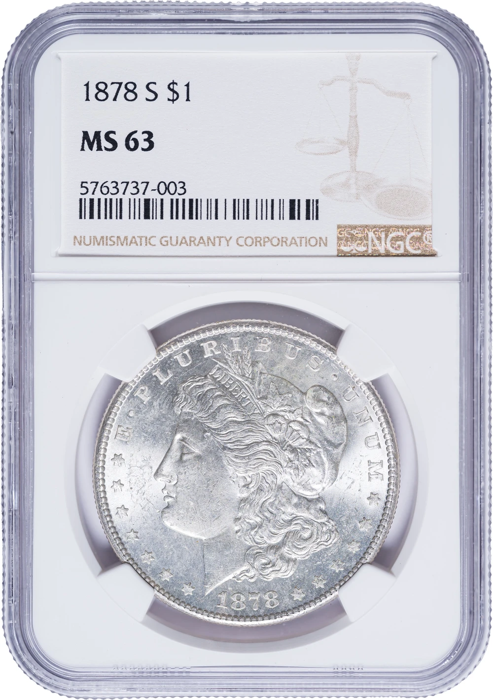 NGC MS-63 1878-S Morgan Dollar
