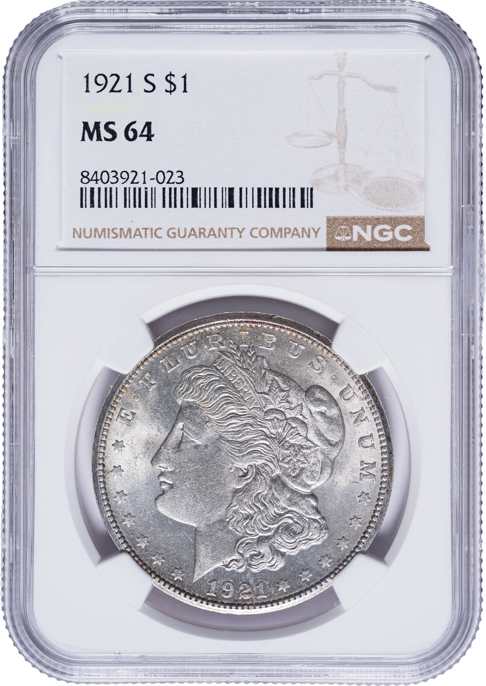 NGC MS-64 1921-S Morgan Dollar