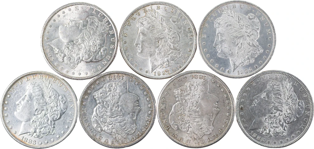 7 Piece Better Grade Morgan Dollar Lot