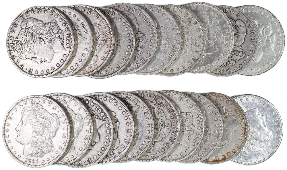 Mixed Roll Of Pre-21 Morgan Dollars