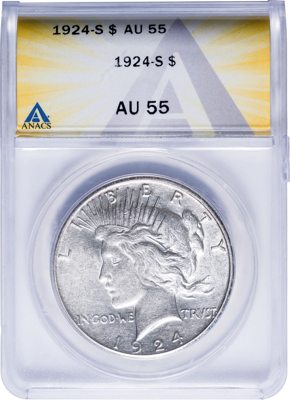 ANACS AU-55 1924-S Peace Dollar