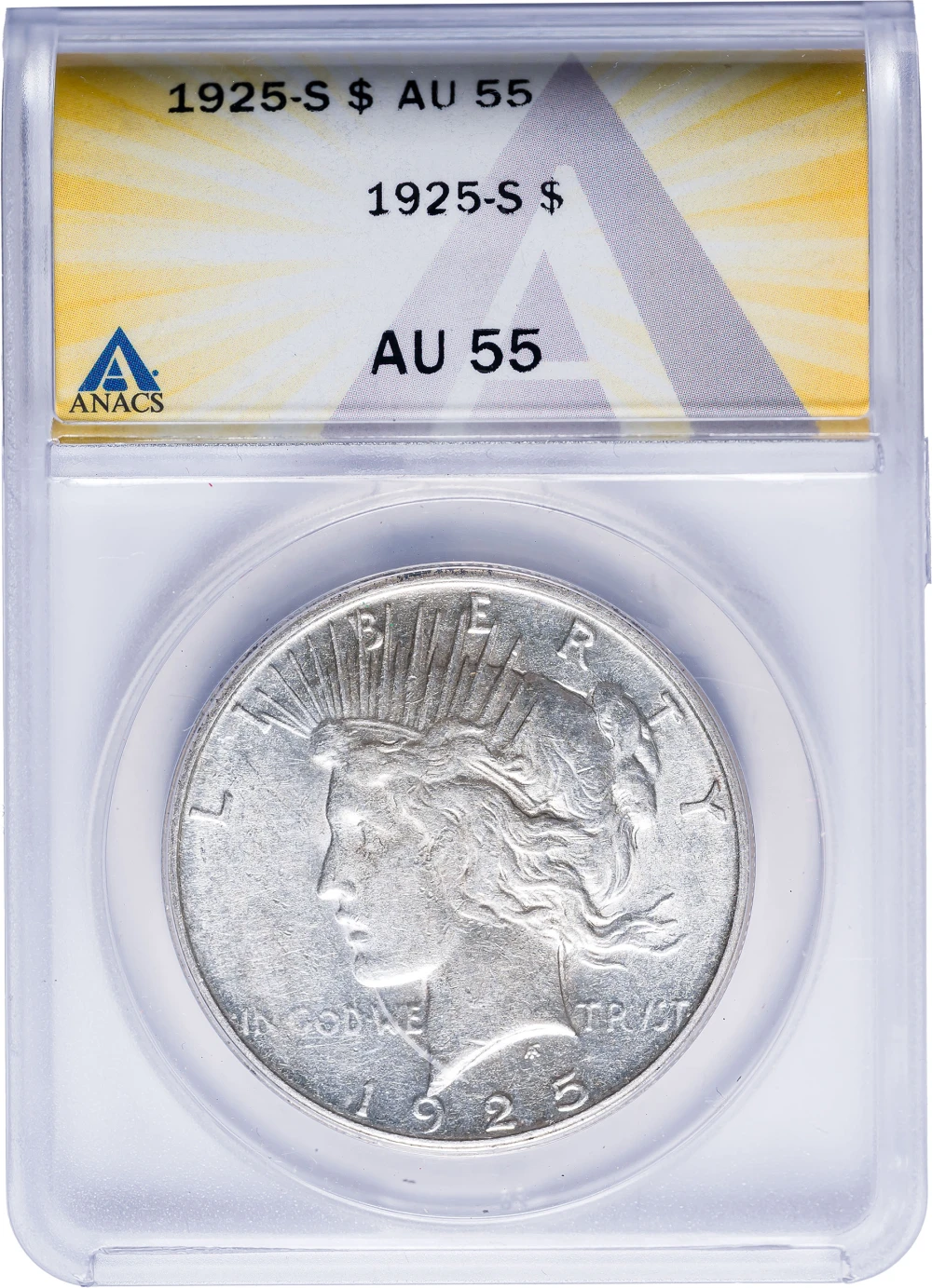 ANACS AU-55 1925-S Peace Dollar