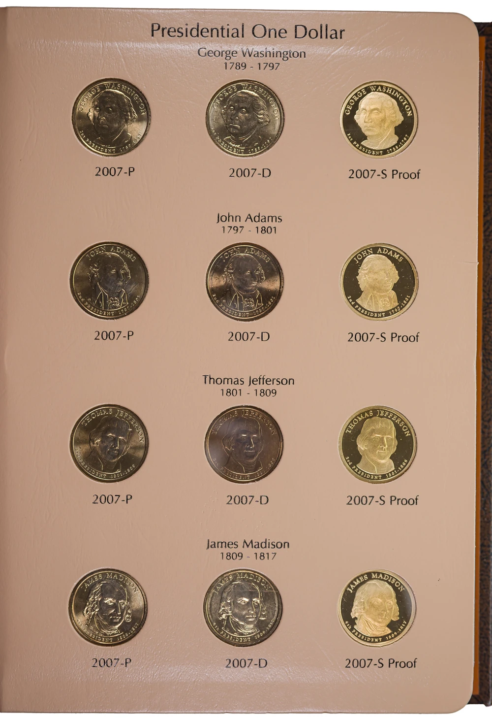 2007-2016 Presidential Dollar Set