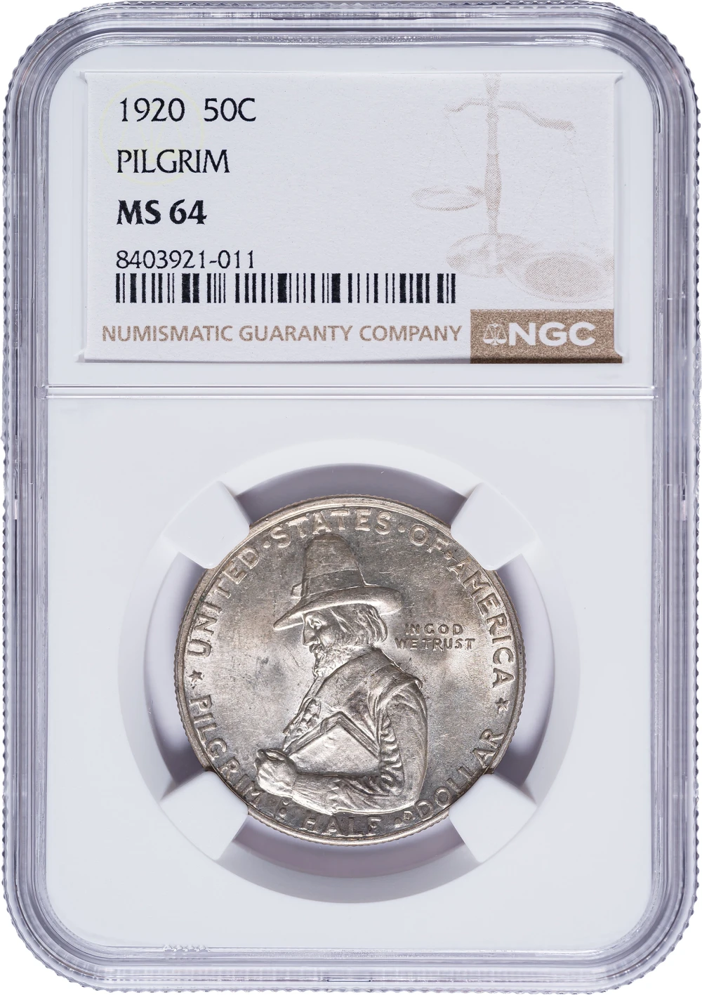 NGC MS-64 1920 Pilgrim Half Dollar