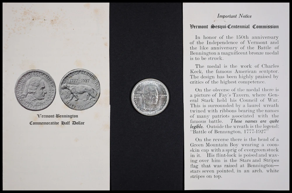 Commemorative Half Dollars Plus Vermont Brochure
