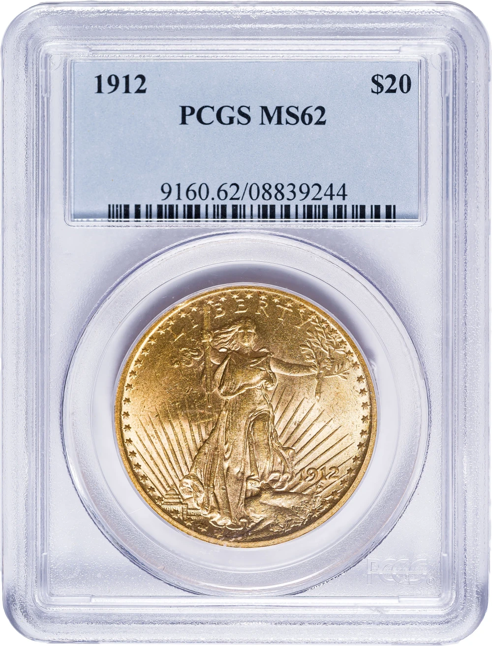 PCGS MS-62 1912 Gold $20 St. Gaudens