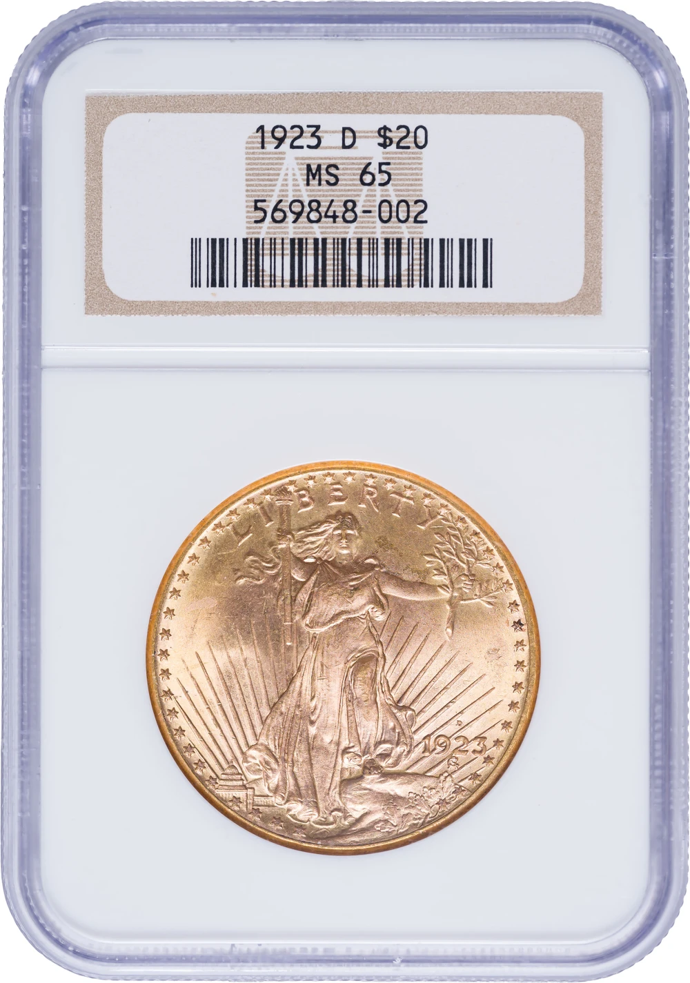 NGC MS-65 1923-D $20 St. Gaudens