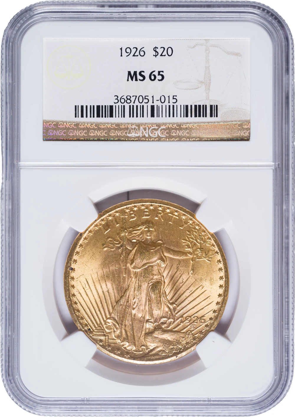 NGC MS-65 1926 $20 St. Gaudens