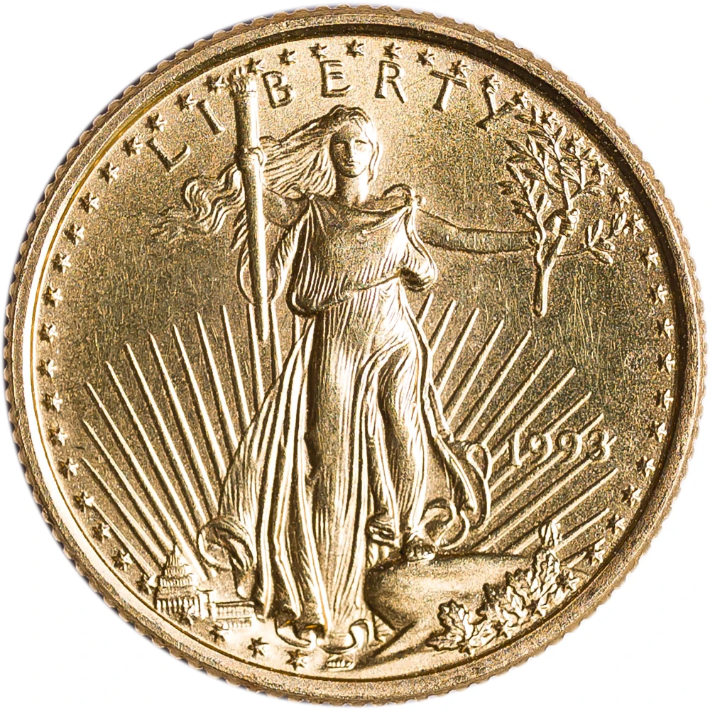 Gem Unc 1993 1/10th Ounce Gold American Eagle