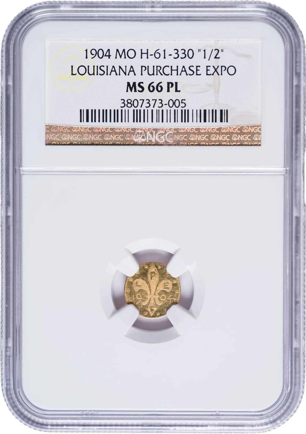 NGC MS-66 PL 1904 LPE Gold Token