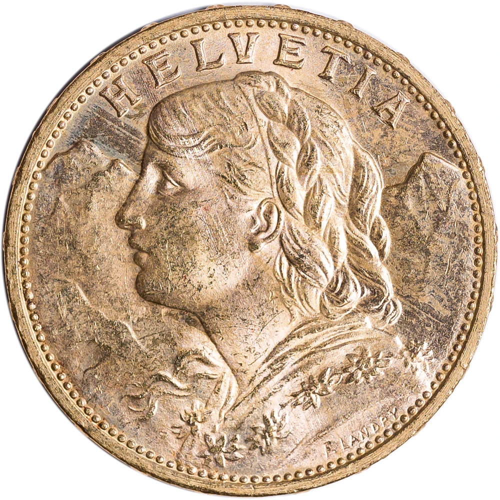 Switzerland. Gem Unc 1914 20 Francs