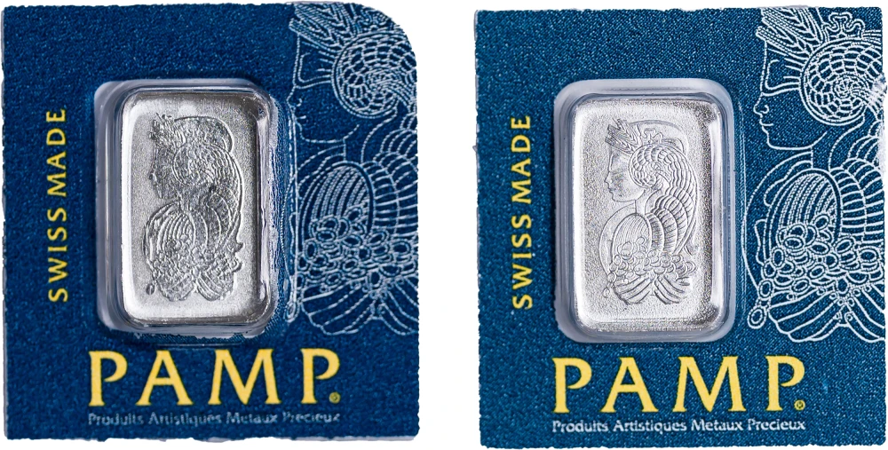 Pair Of 1 Gram Pamp Platinum Bars