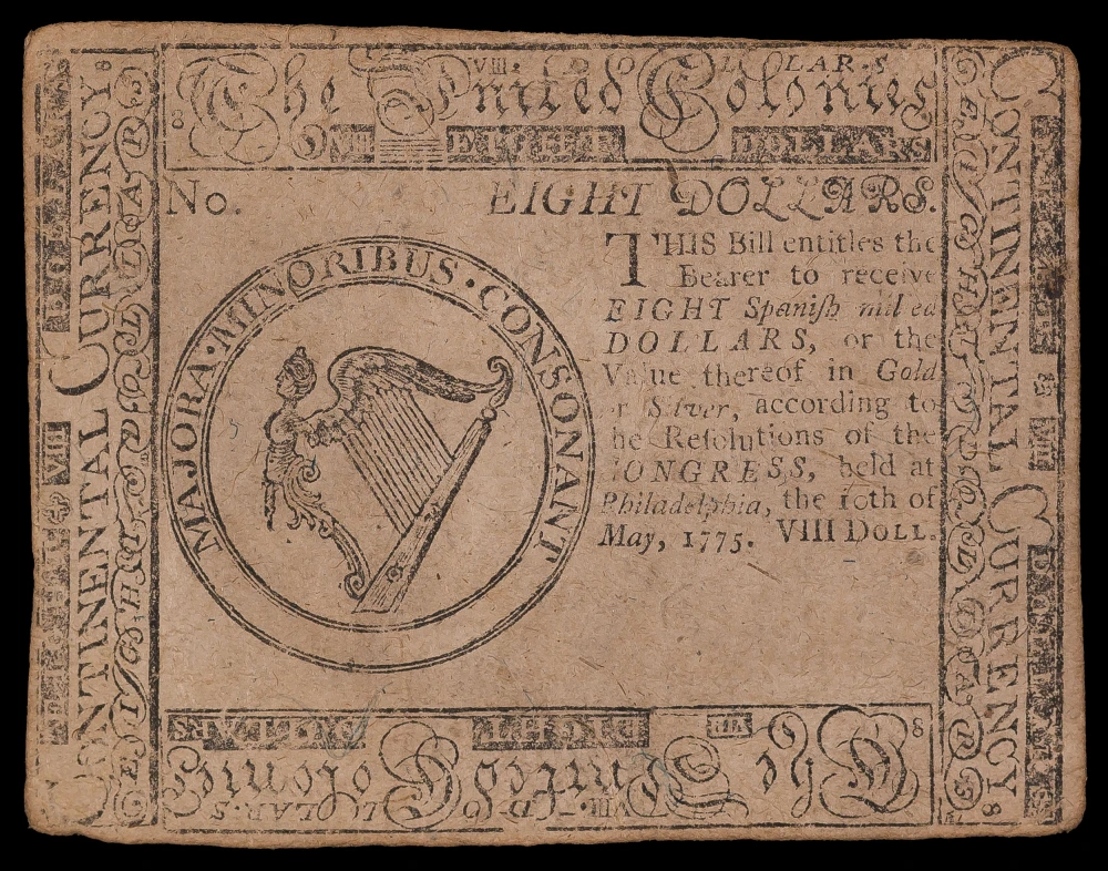  EF 1775 $8 Continental Currency