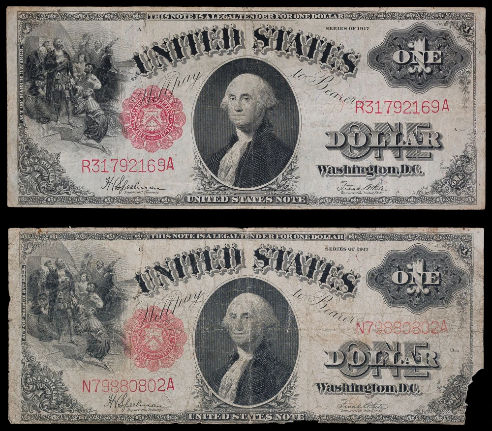 Pair Of 1917 $1 Notes 