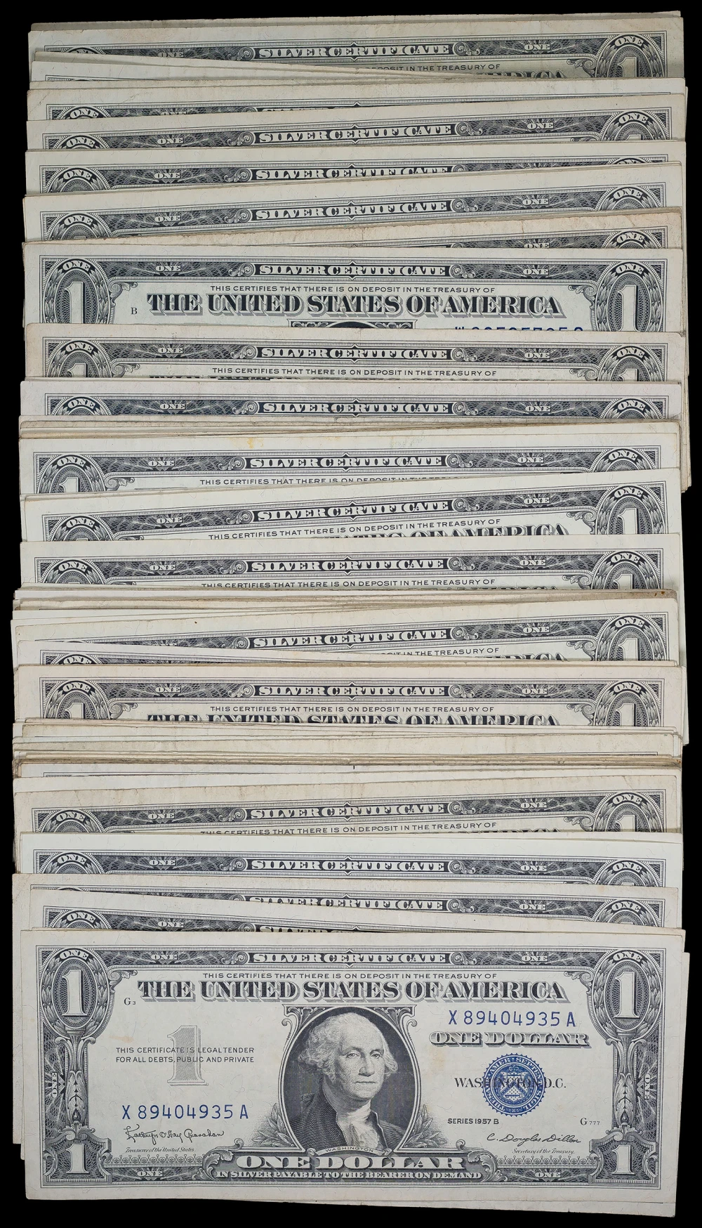 73 Pieces Mixed $1 Silver Certificates