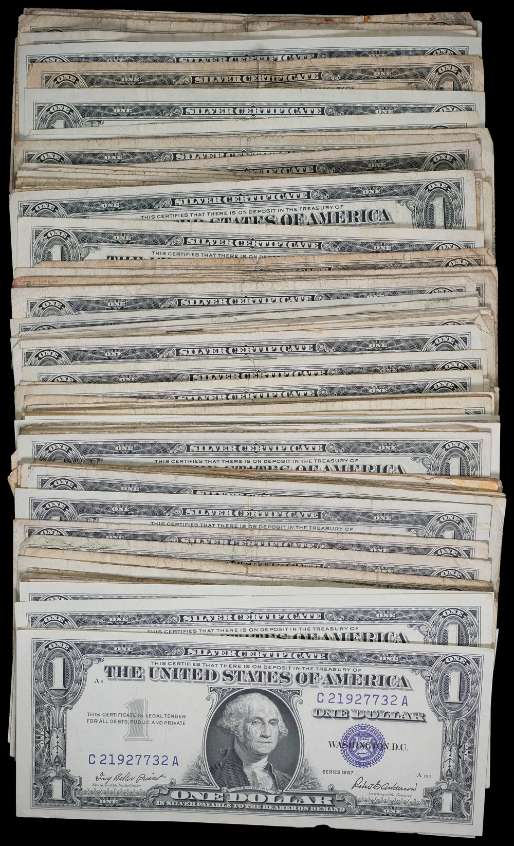 100 Pieces Mixed $1 Silver Certificates