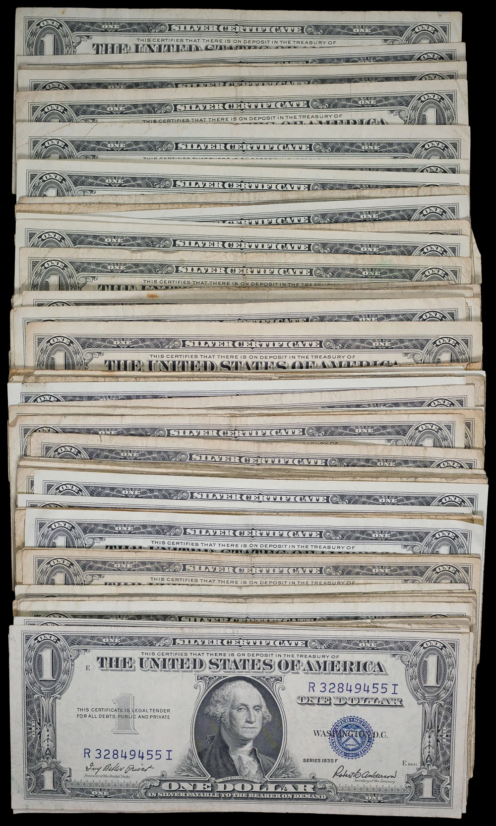 100 Pieces Mixed $1 Silver Certificates