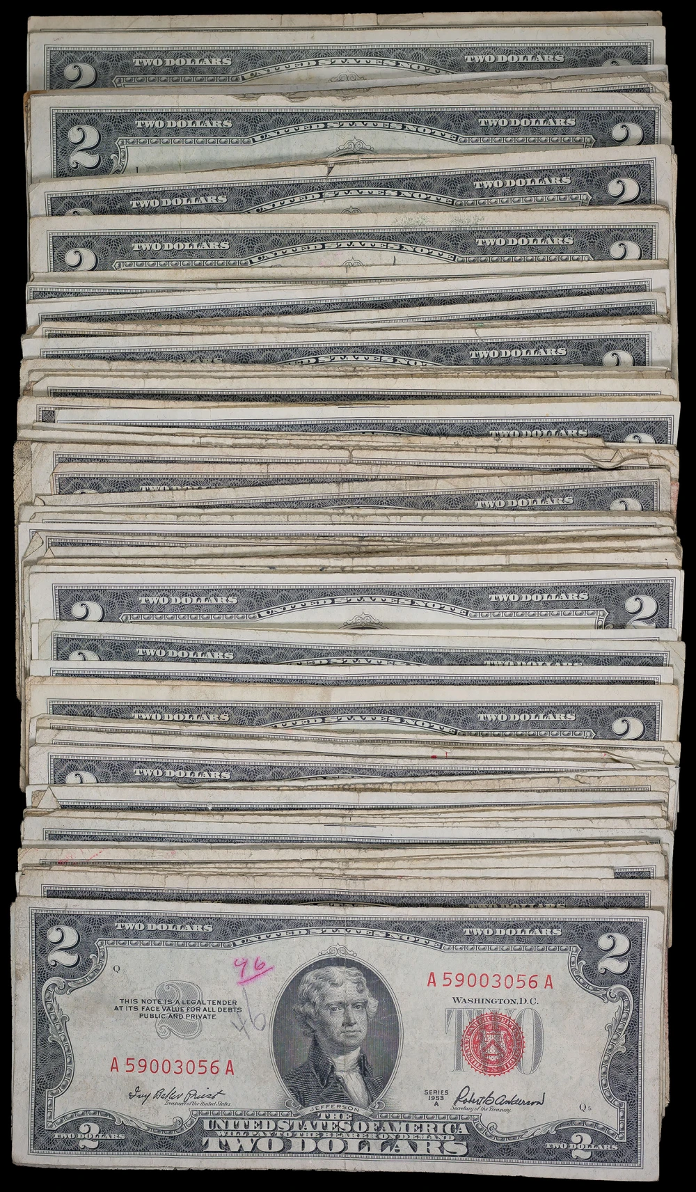 80 Pieces Mixed $2 Red Seal Notes
