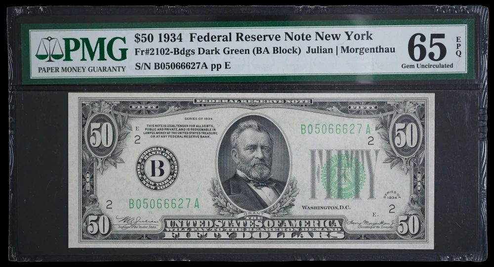 PMG 65 EPG 1934 $50 FRN