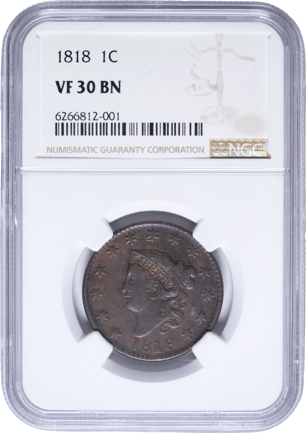 NGC VF-30 1818 Large Cent