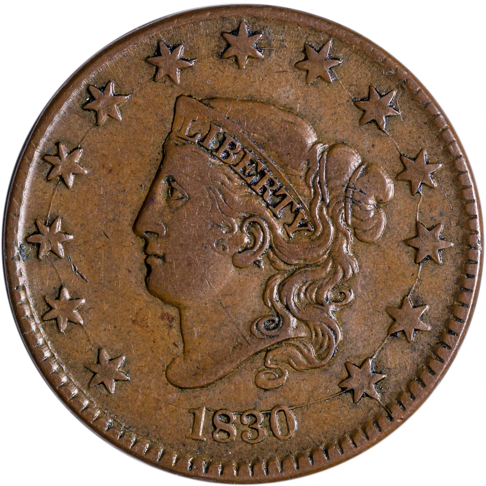 Choice VF-30 1830 Large Cent