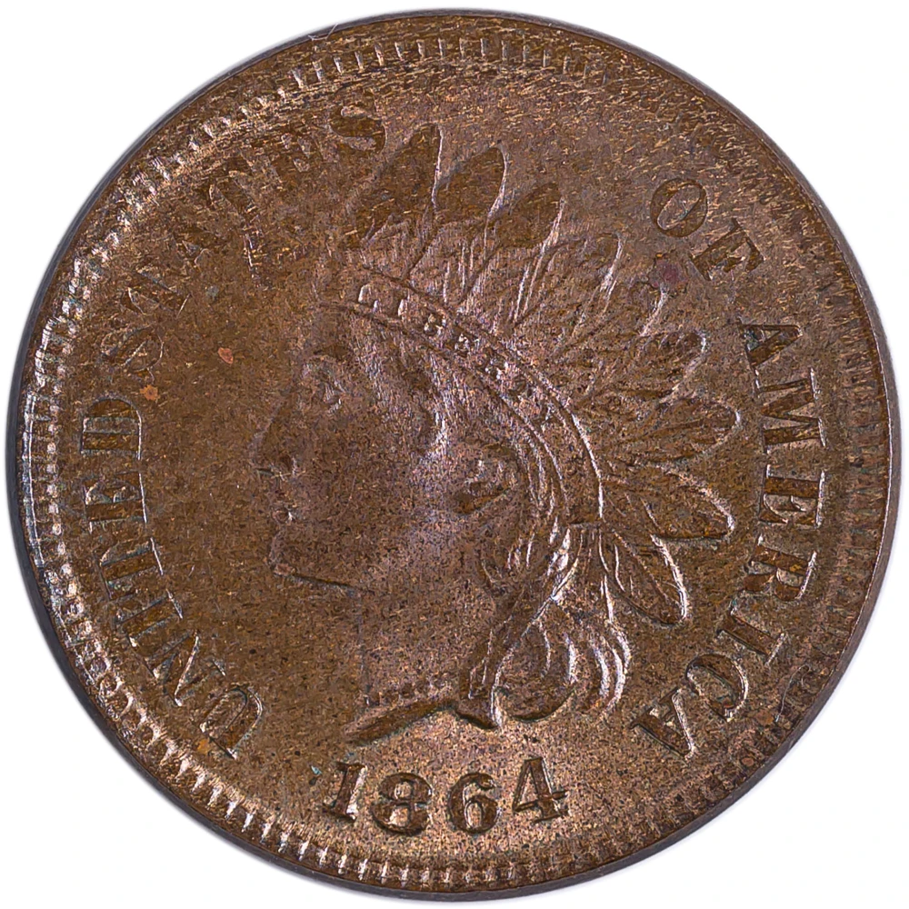 MS-60 BN 1864-L Indian Cent