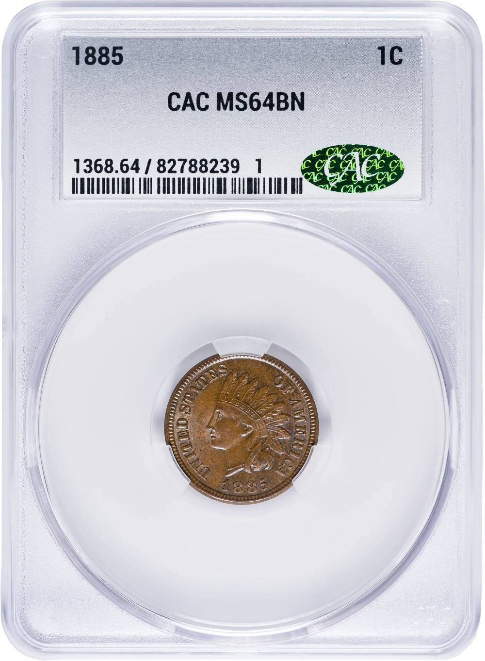 CACG MS-64 BN 1885 Indian Cent